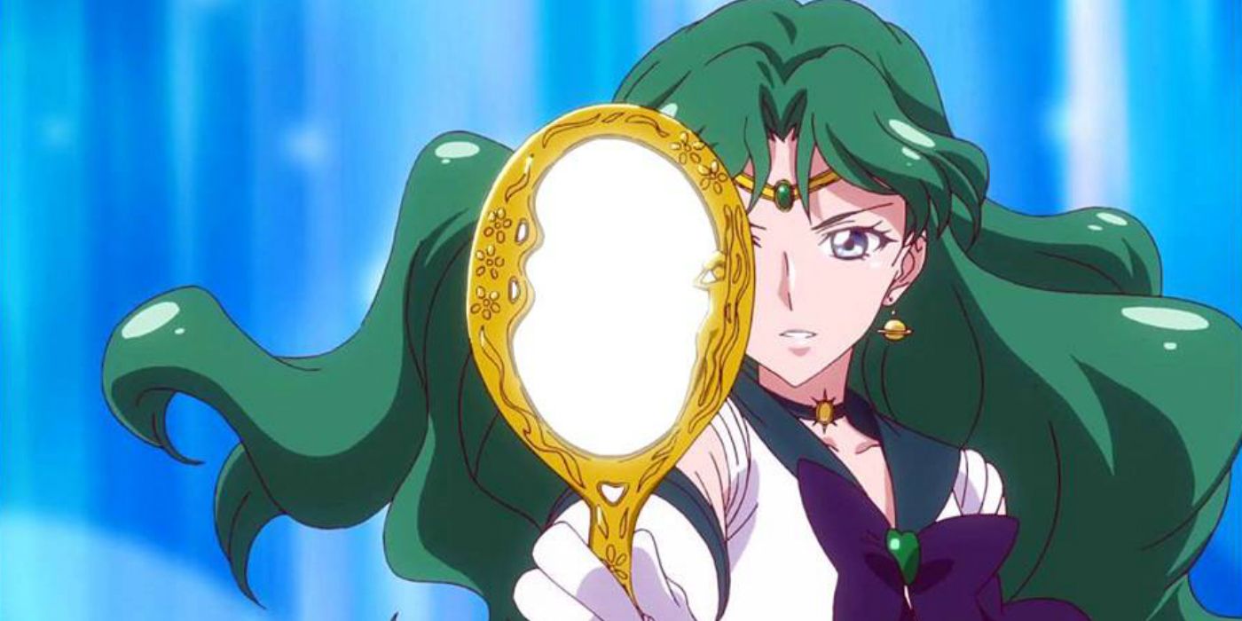 Neptune with her Deep Aqua Mirror in Sailor Moon Crystal