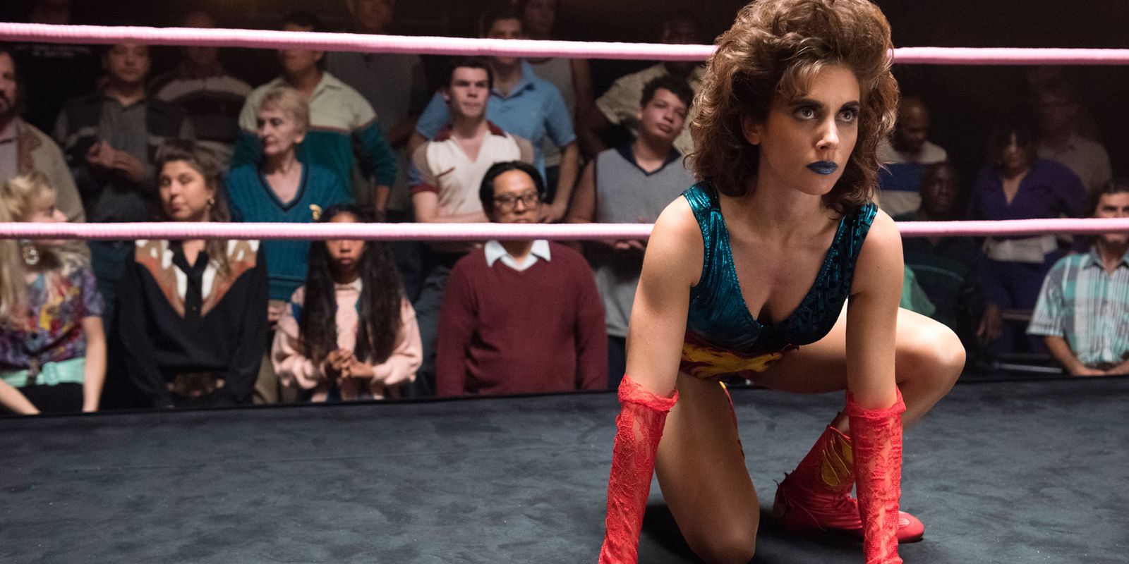 Alison Brie fights in the ring in GLOW