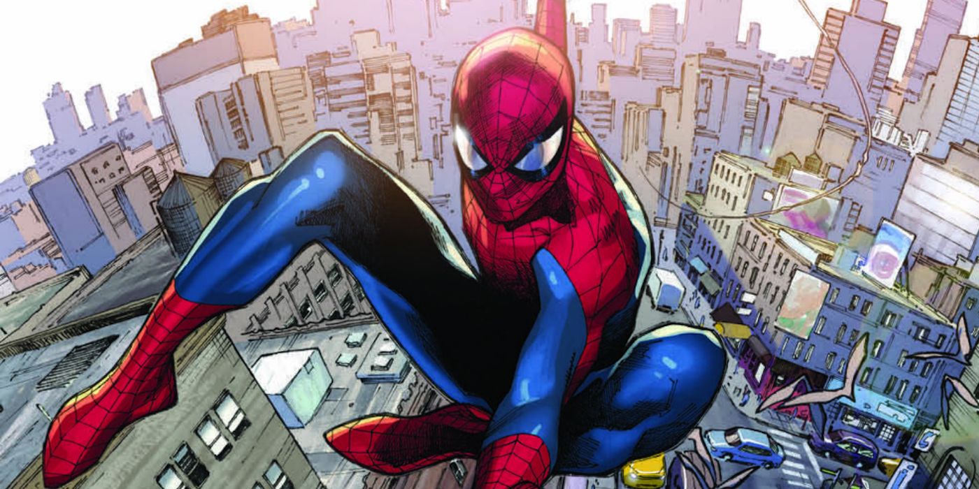 Spider-Man swinging through New York