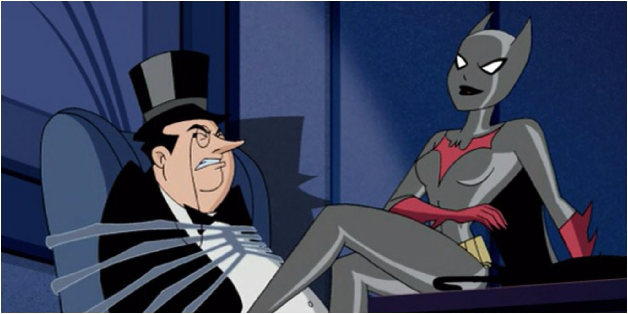 Penguin chats with Batwoman in Mystery Of The Batwoman.