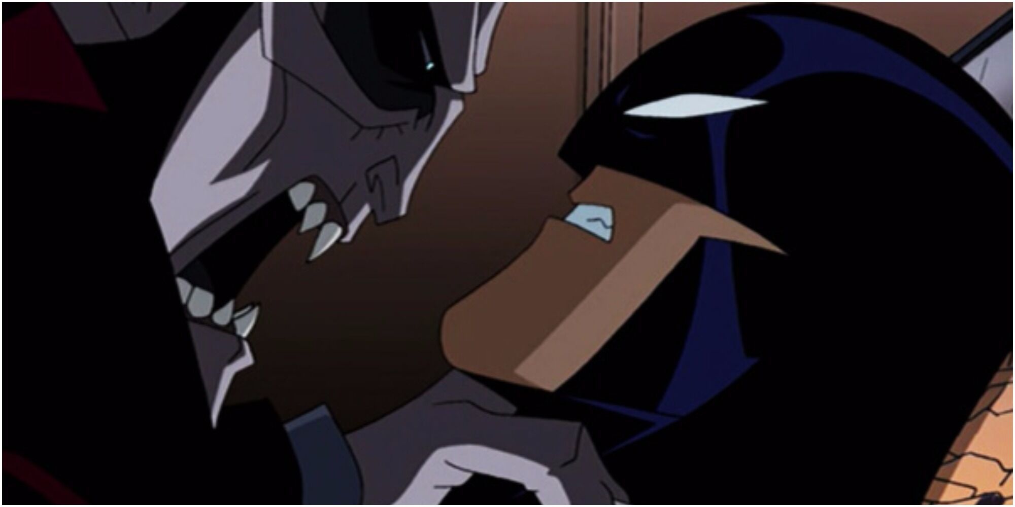 Batman vs Dracula fighting in the animated movie
