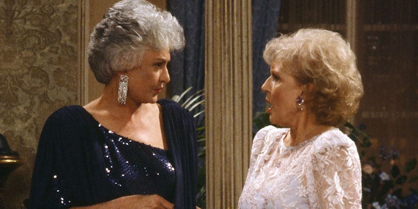 Bea Arthur and Betty White arguing in Golden Girls
