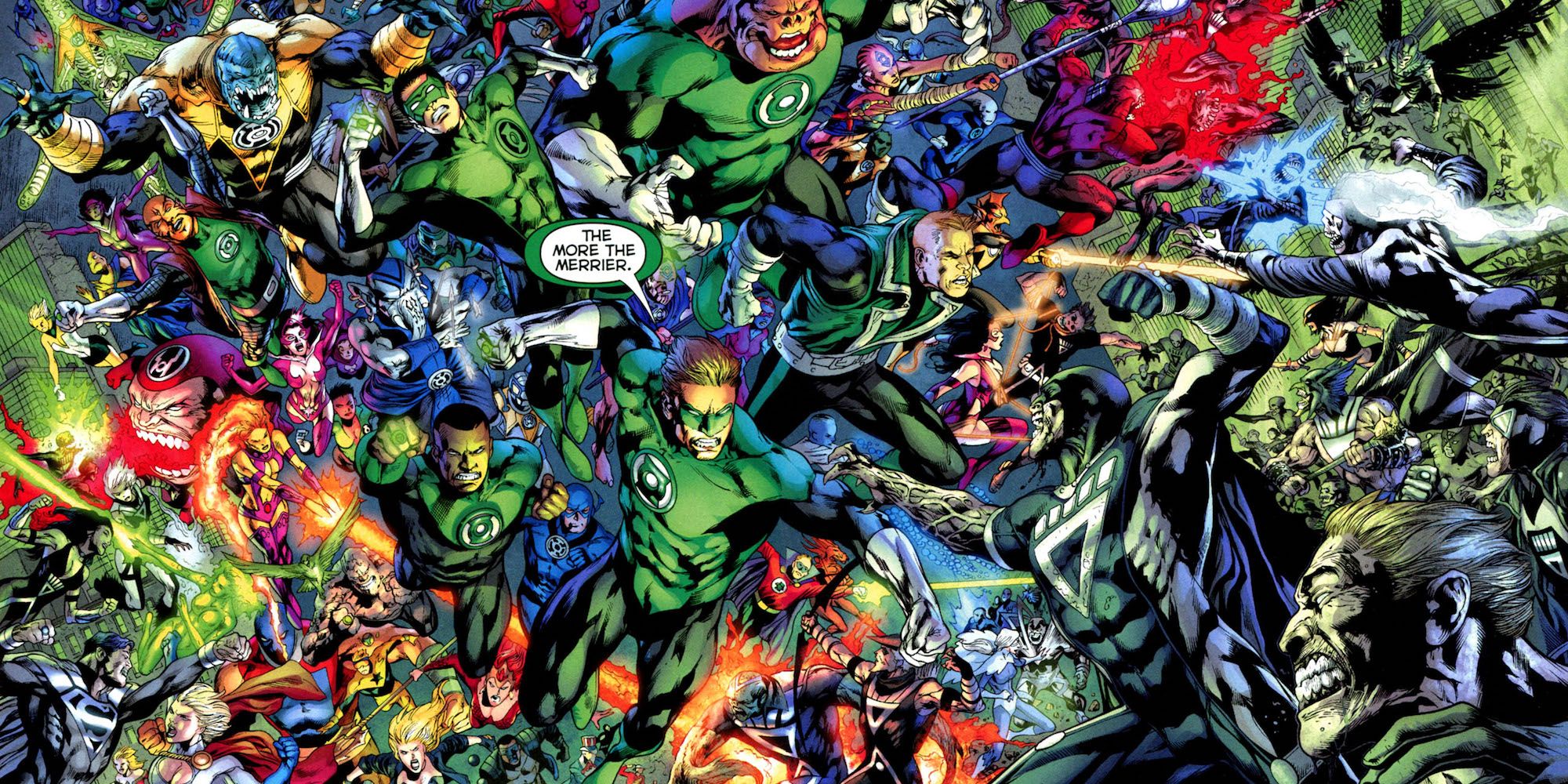 Green Lantern leads the Justice League in Blackest Night crossover from DC Comics.