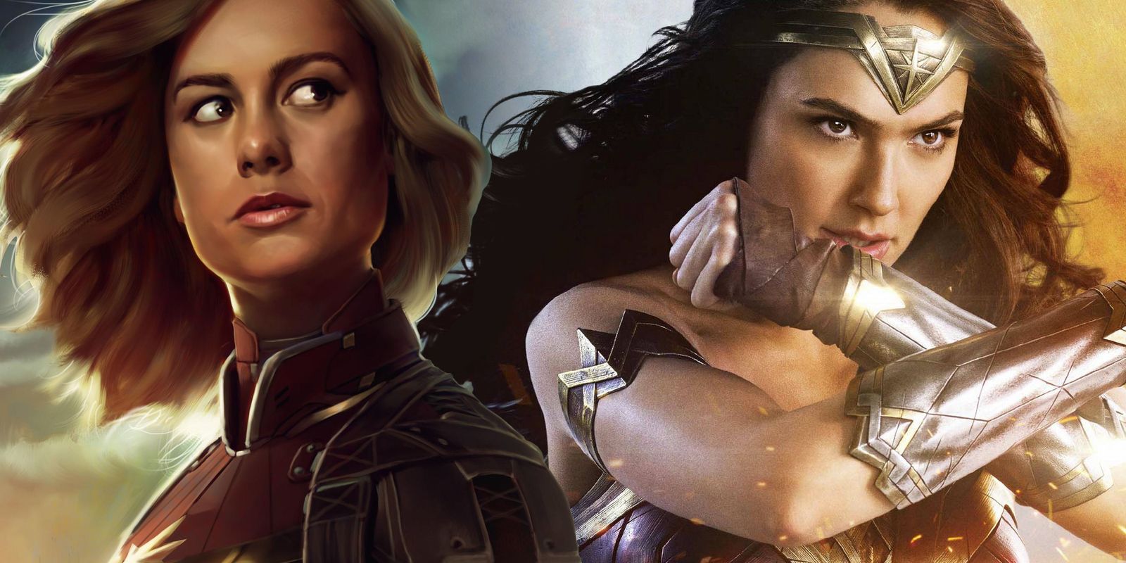 Brie Larson and Gal Gadot Captain Marvel Wonder Woman