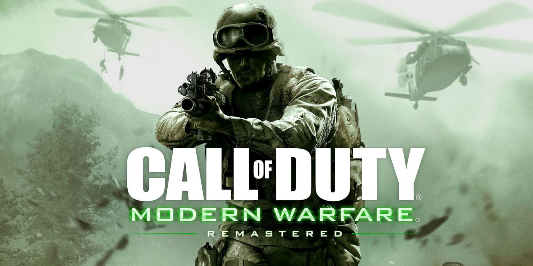 A soldier runs across a battlefield in Call of Duty Modern Warfare Remastered 