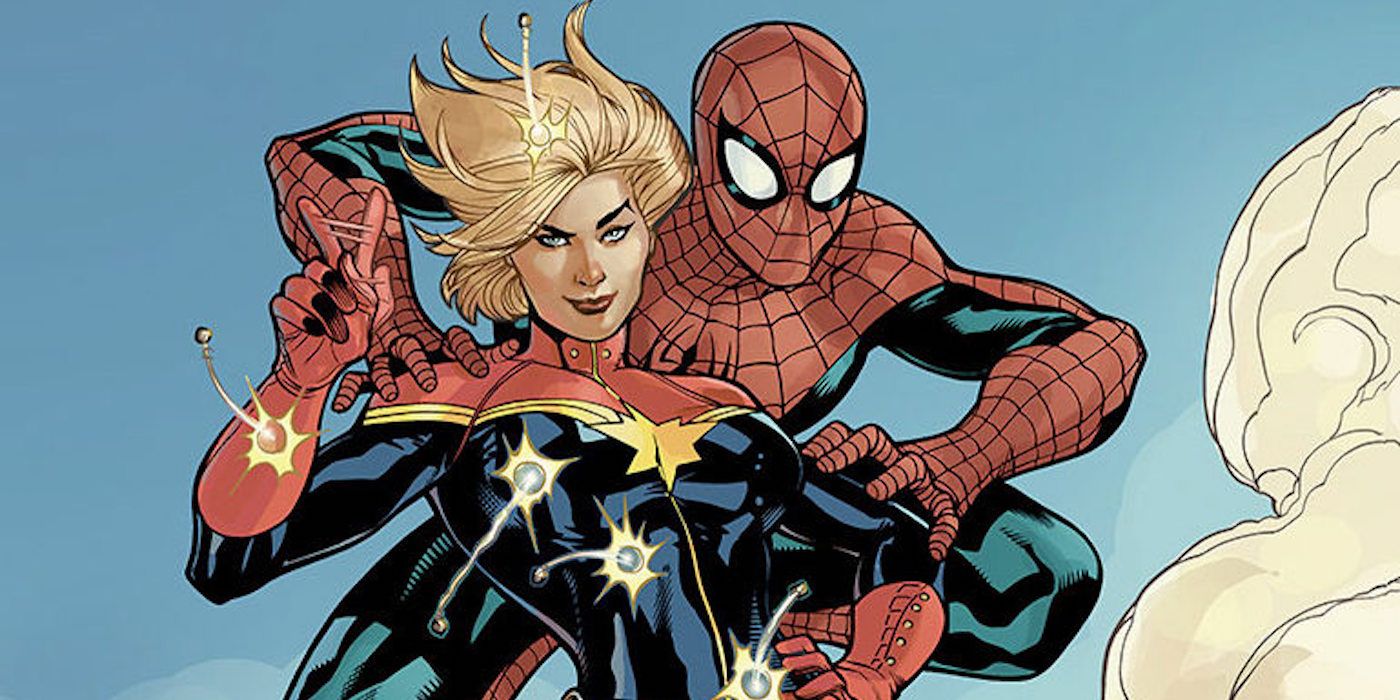 Captain Marvel with Spider-Man in Avenging Spider-Man