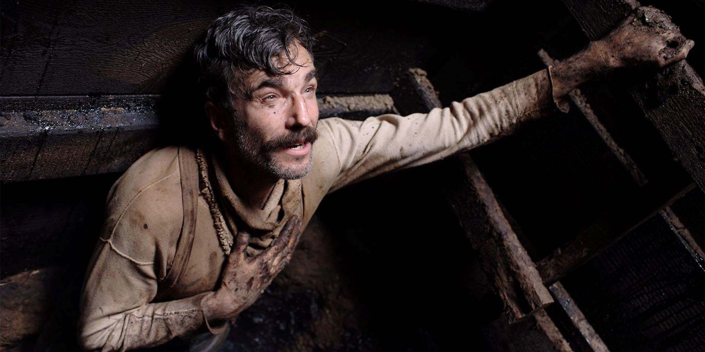 Daniel Day-Lewis in a mine shaft in There Will Be Blood