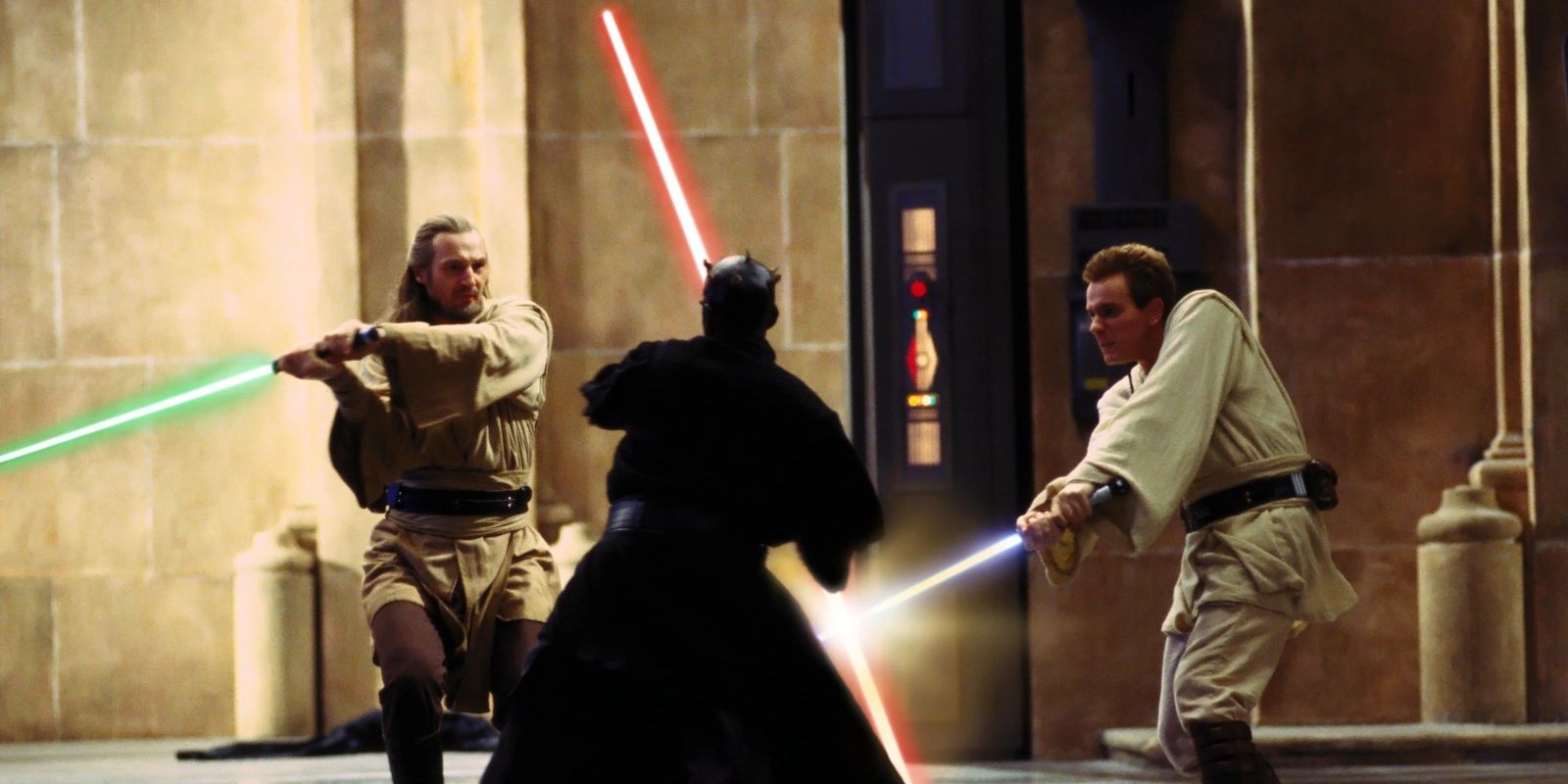 Qui Gonn Obi-Wan Kenobi Darth maul fight