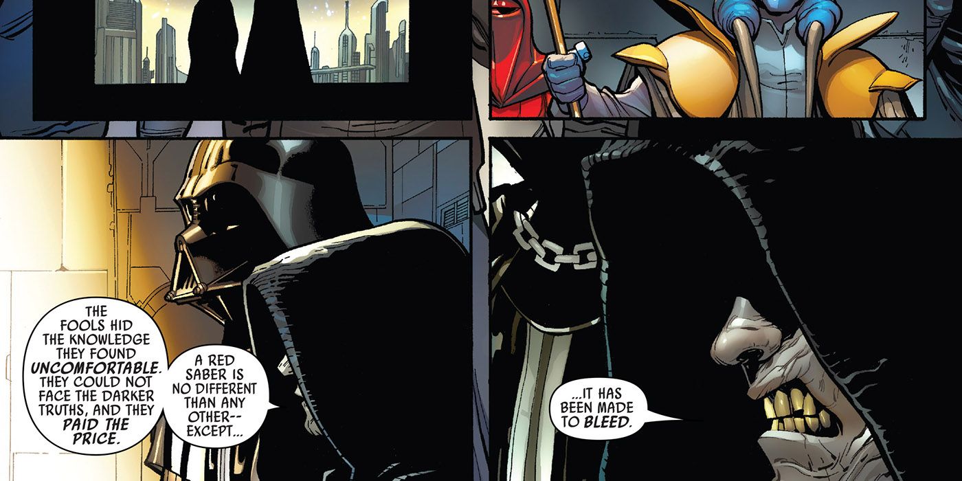 Darth Vader #1 - Palpatine explains Sith lightsabers must bleed