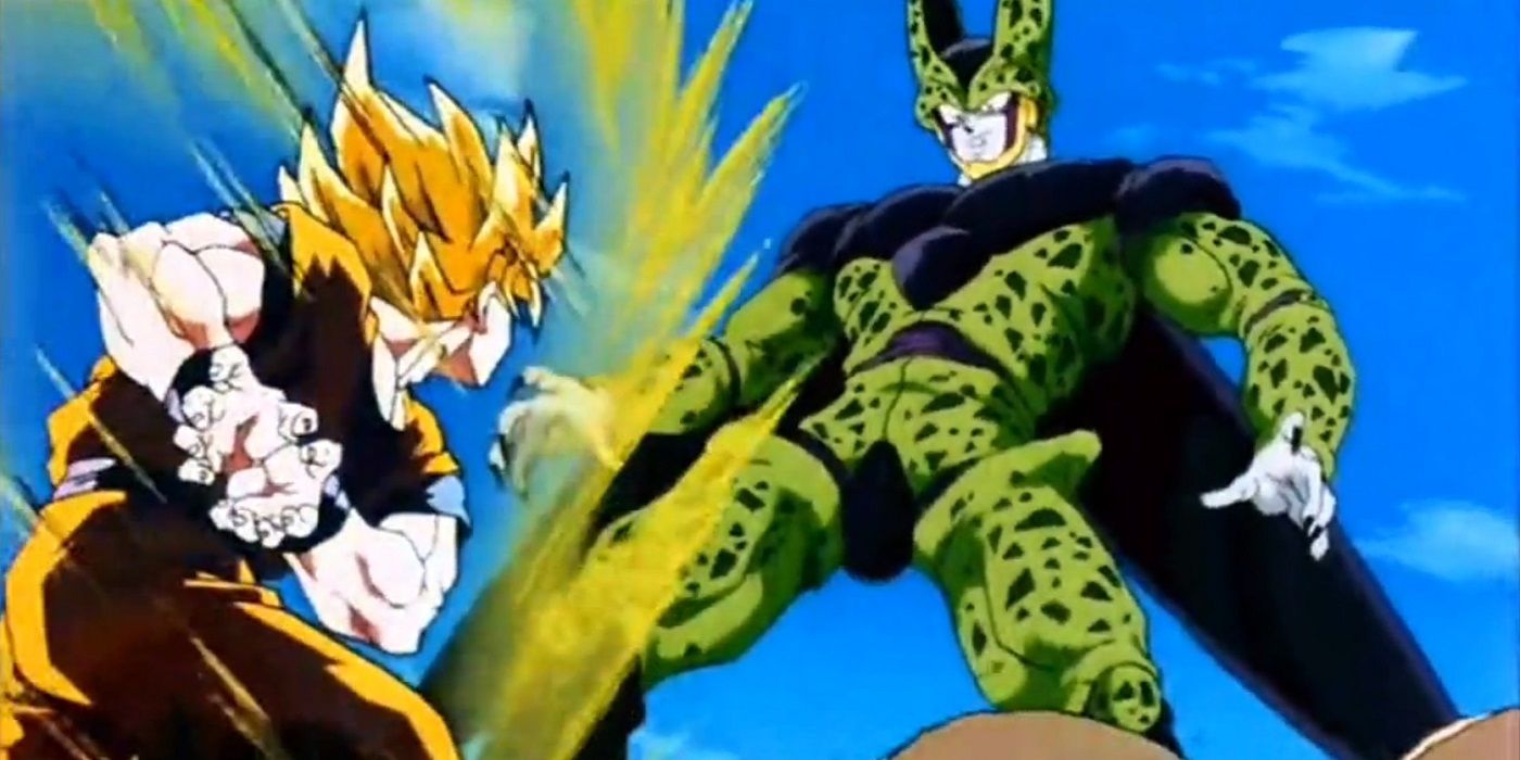 Dragon Ball Z, Goku uses Kamehameha against Cell