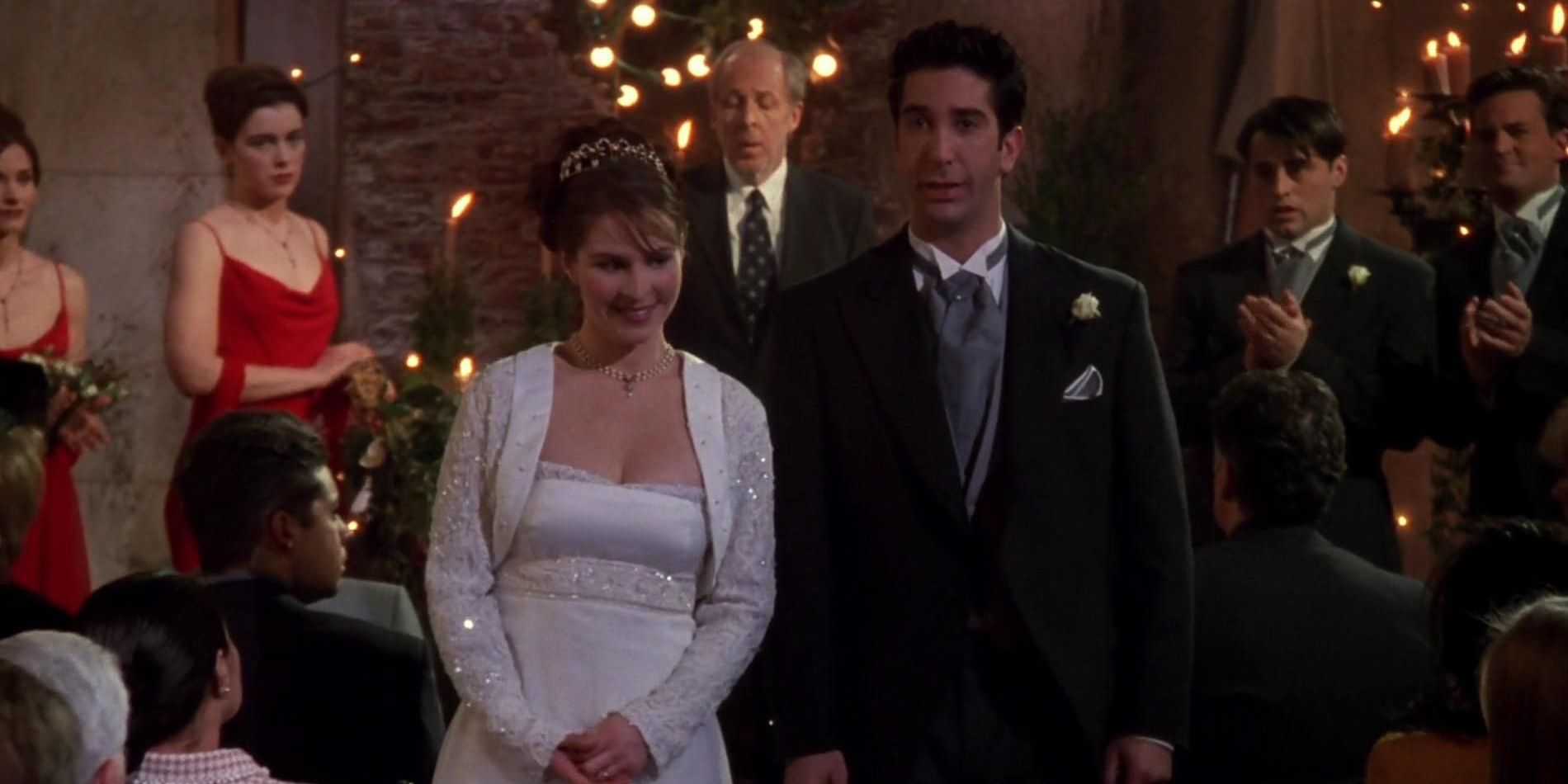 Emily and Ross at their wedding in Friends
