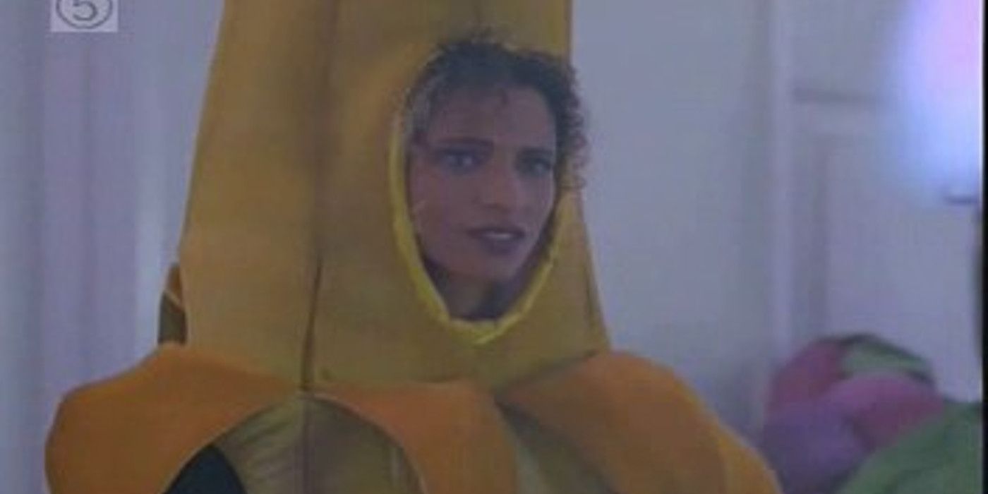 Fire in a banana costume