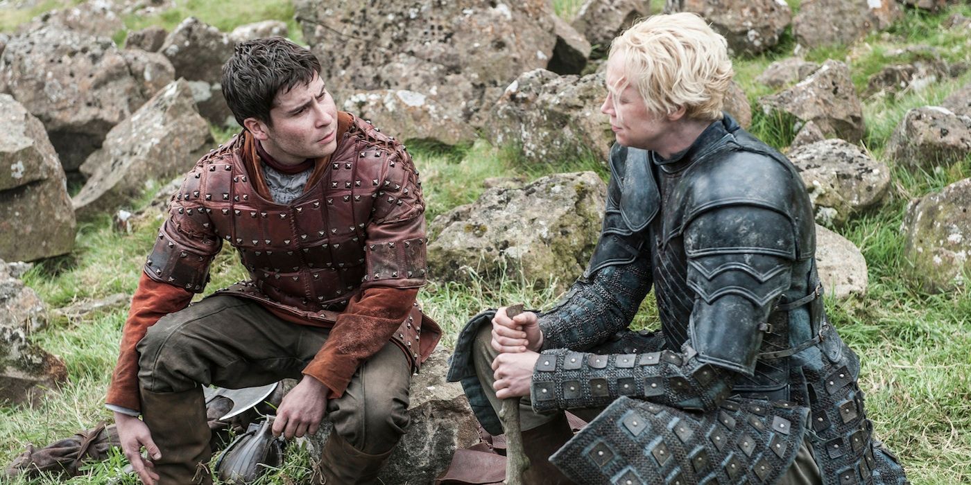 Podrick and Brienne sitting together