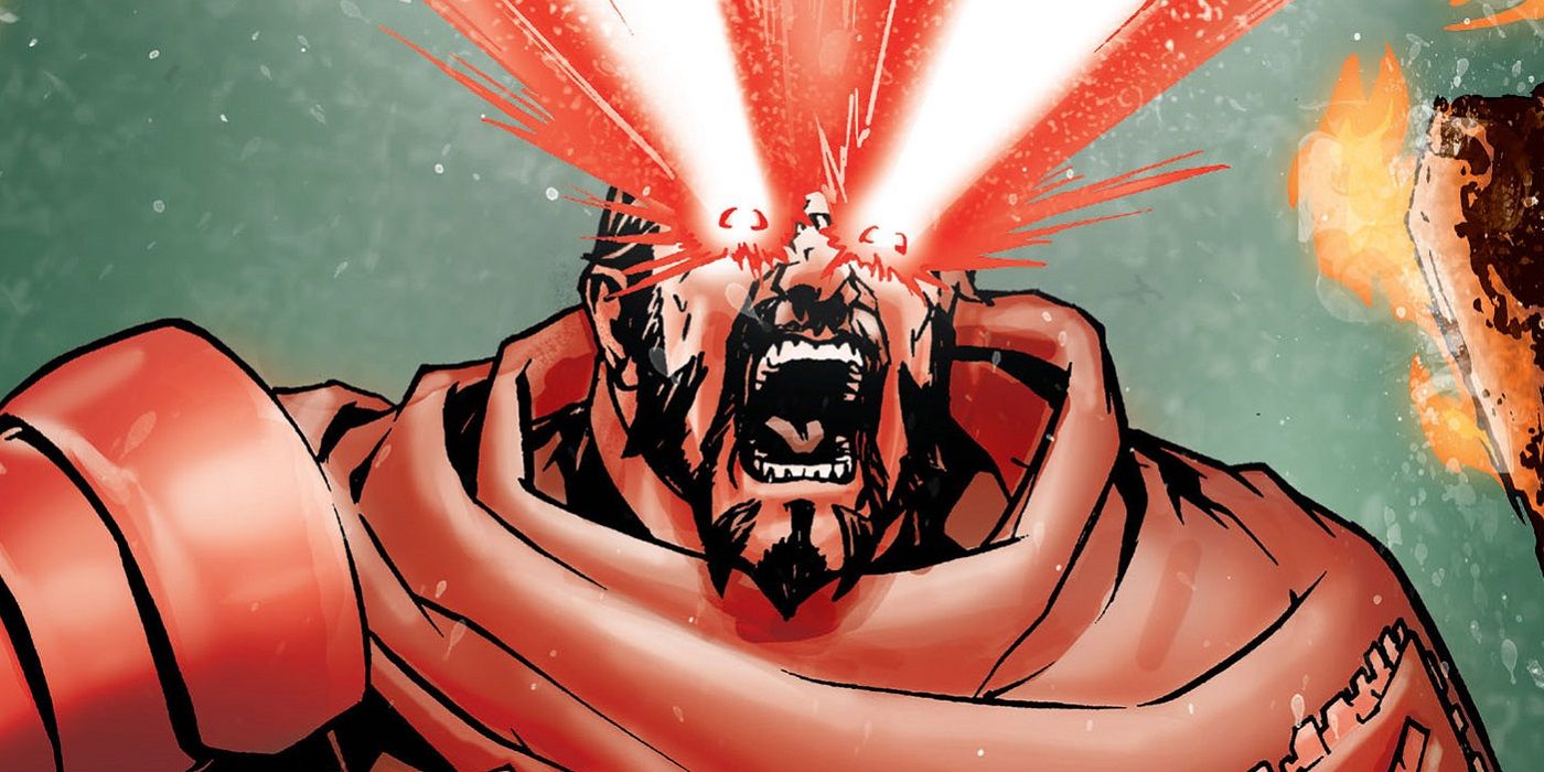 General Zod shooting laser beams from his eyes