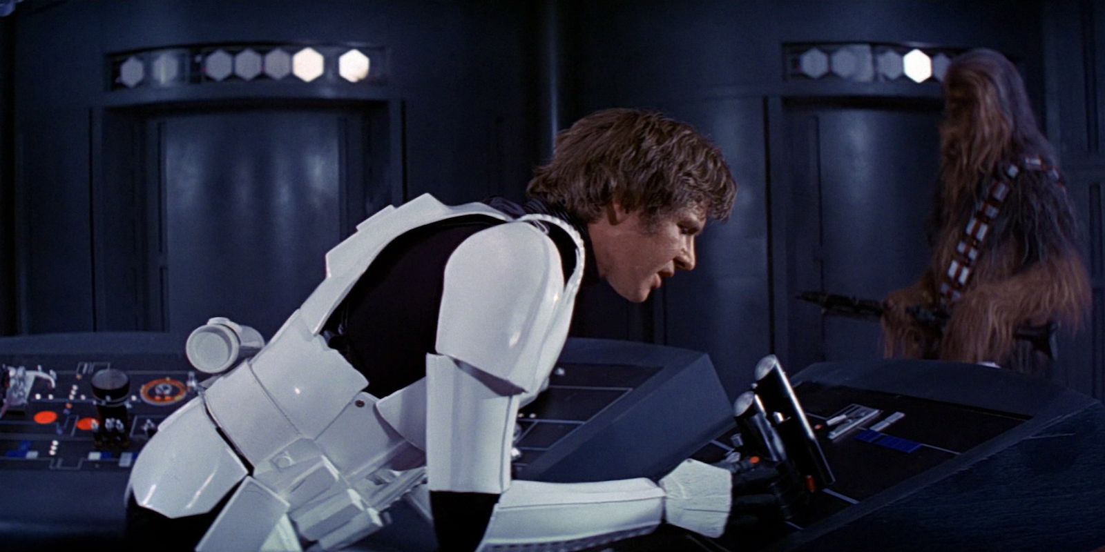 Han Solo using the Death Star intercom in Star Wars