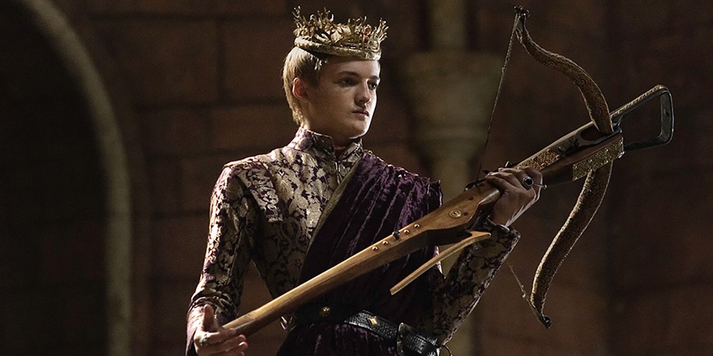 Joffrey Baratheon with a crossbow on Game of Thrones