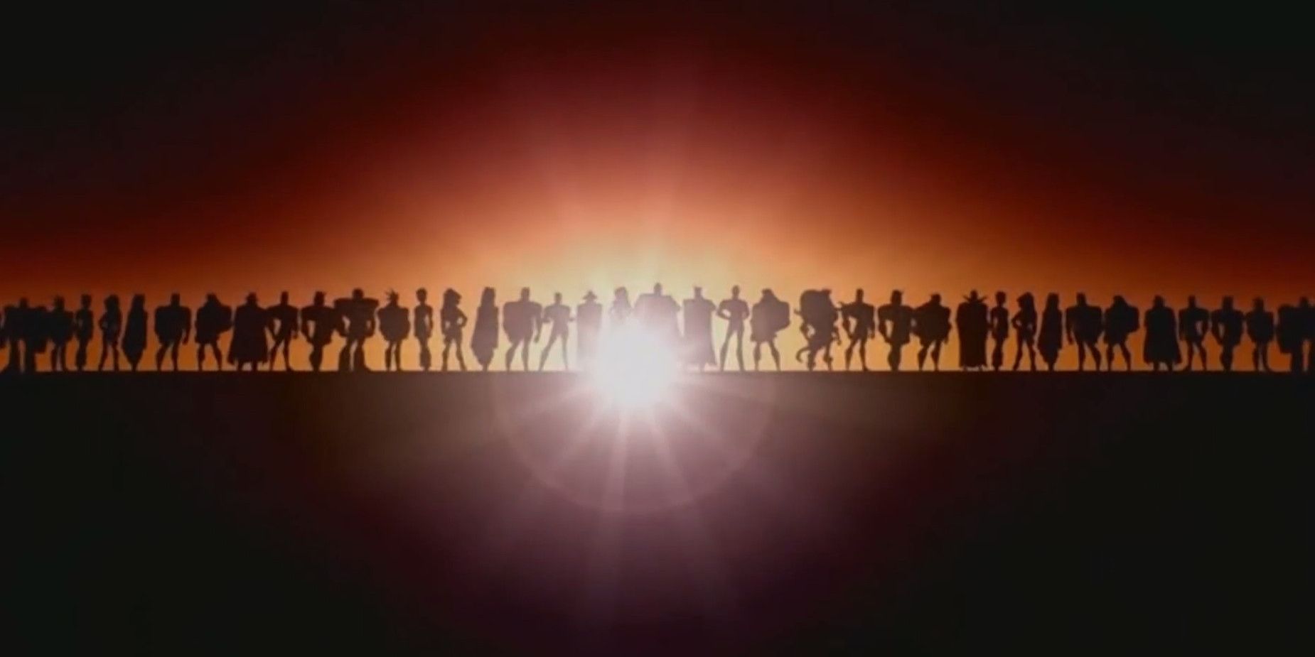 The Justice League Unlimited group silhouettes.