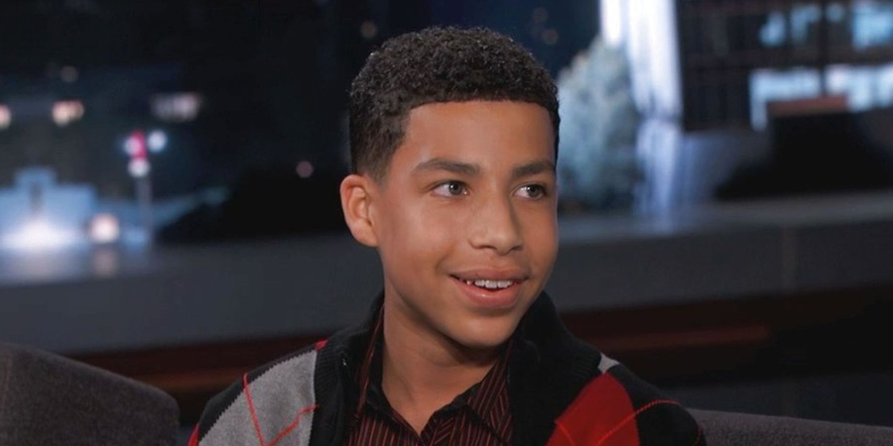 Marcus Scribner smiles on Late Night