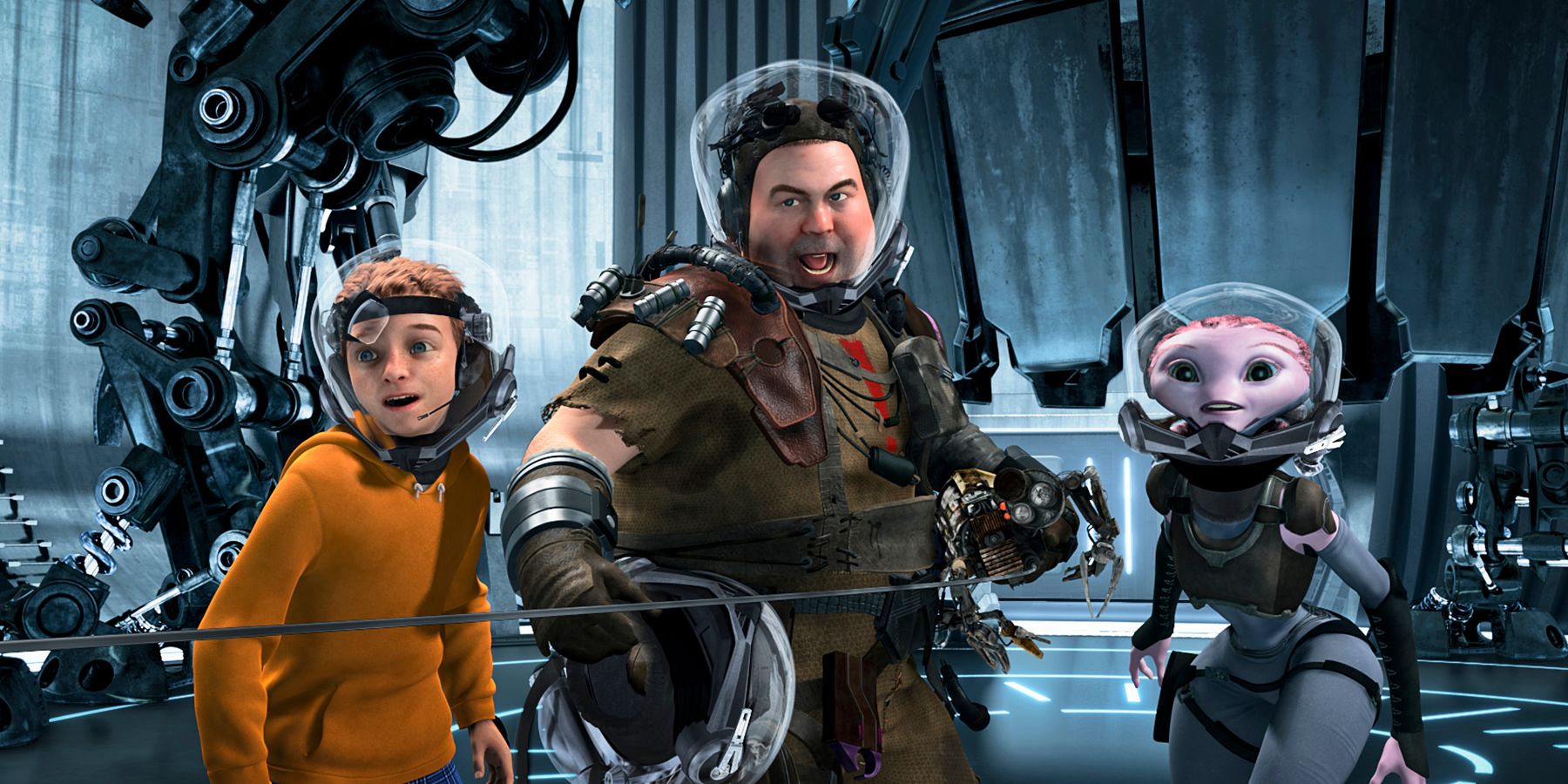 The characters from Mars Needs Mom brace for a fight