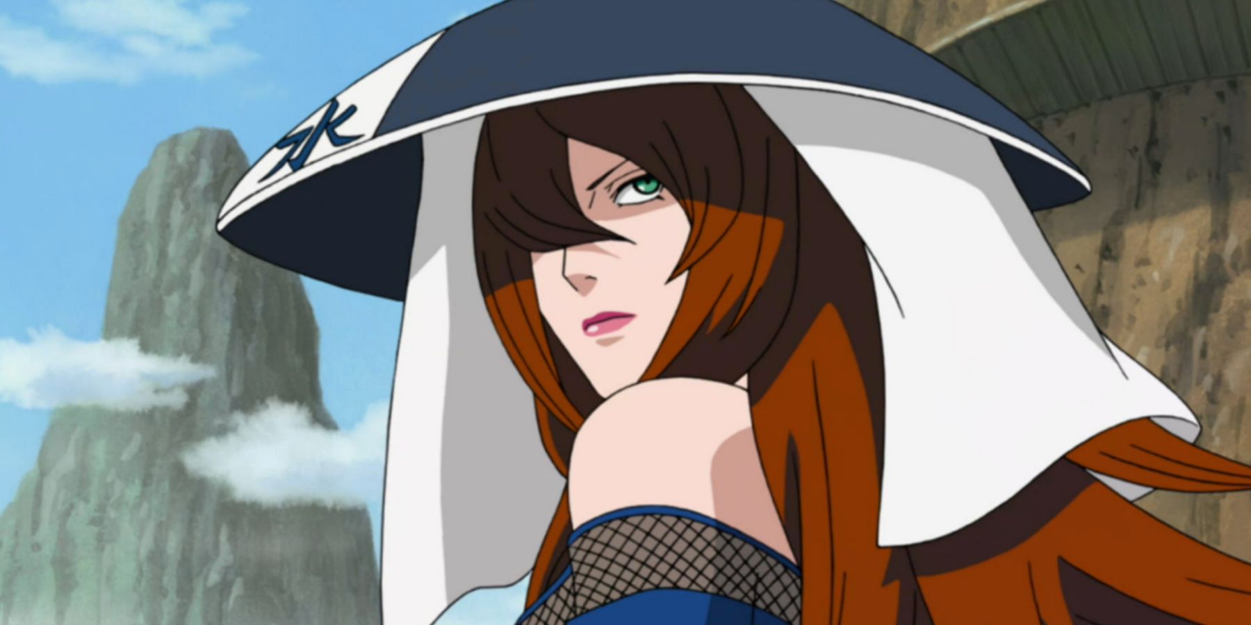Mei Terumi in her Mizukage garb in Naruto: Shippuden