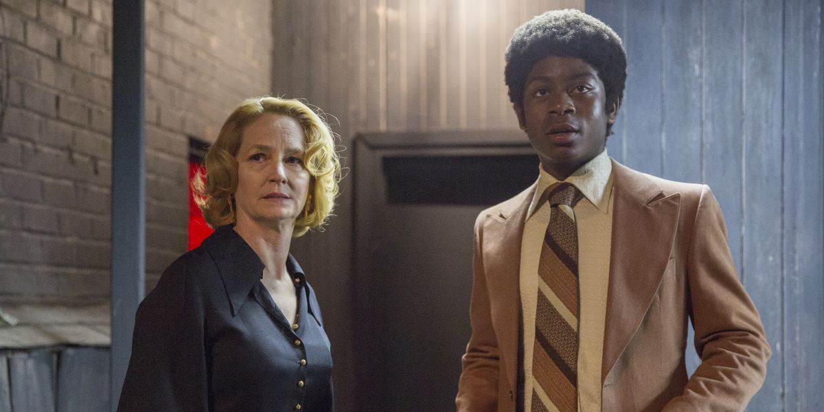 Melissa Leo as Goldie and RJ Cyler as Adam in I'M DYING UP HERE