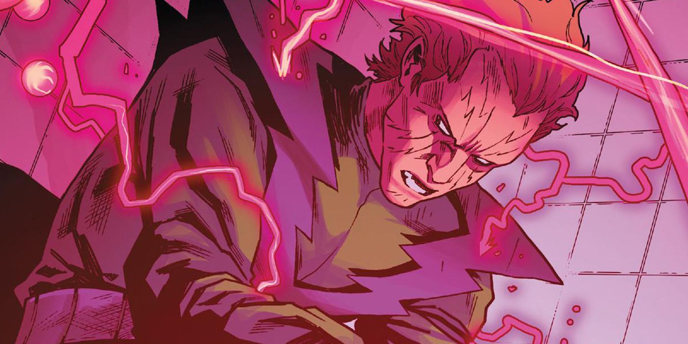 Molecule Man cercado de energia na Marvel Comics