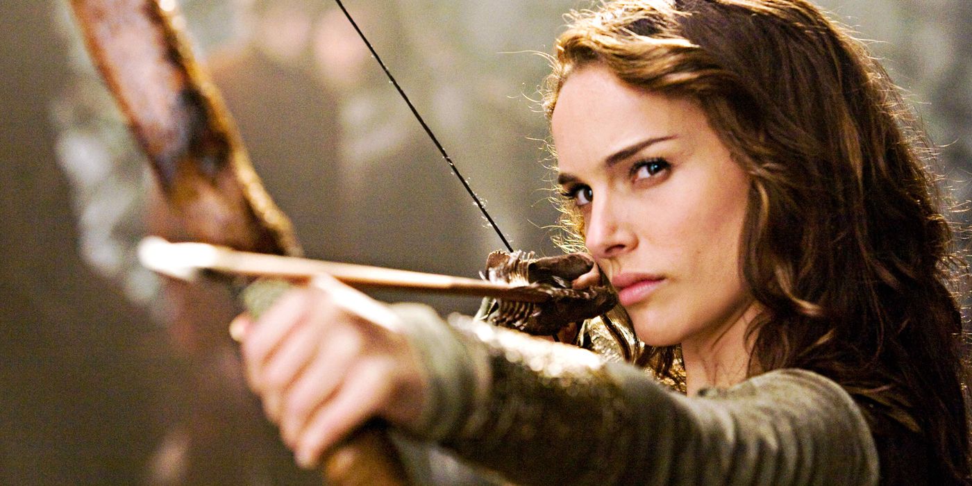 Isabel aiming her bow and arrow in Your Highness.
