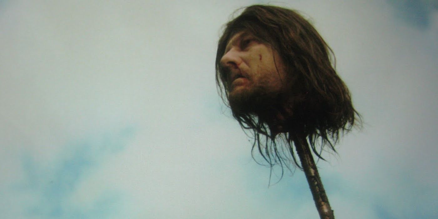 Ned Stark's head on a spike in Game of Thrones season 1's finale