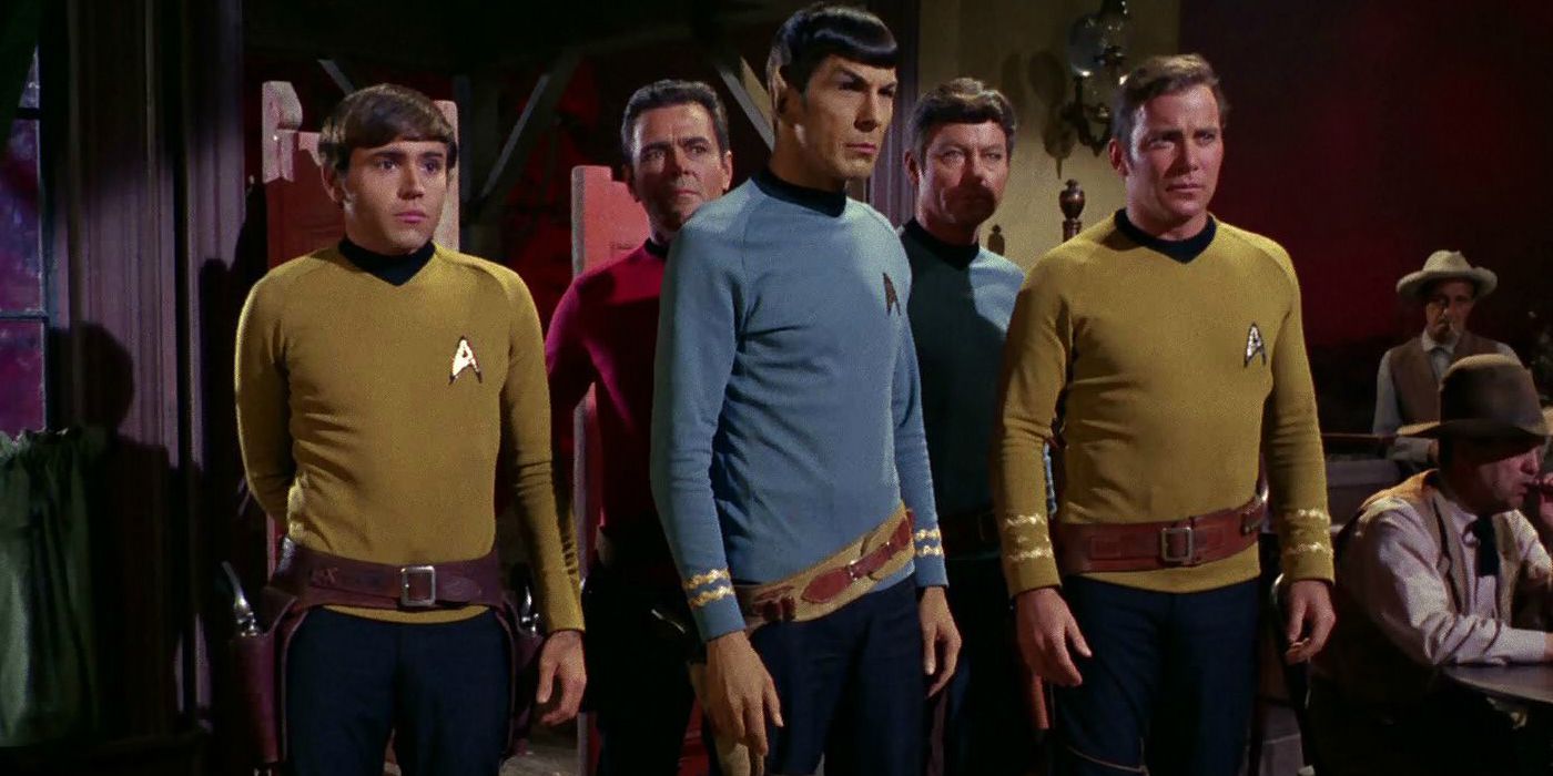 Kirk, Spock, Scotty, Chekov and McCoy Walk Into A Western Saloon.