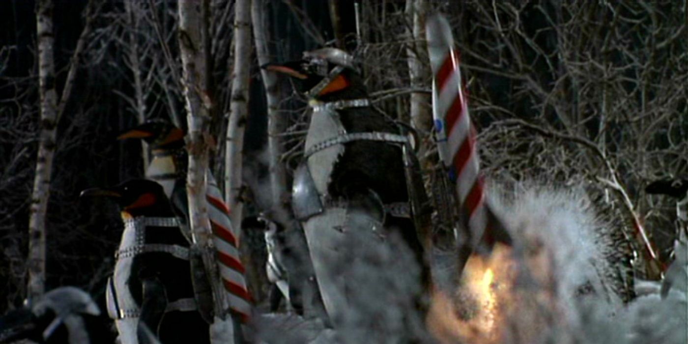 Penguin rockets in Batman Returns