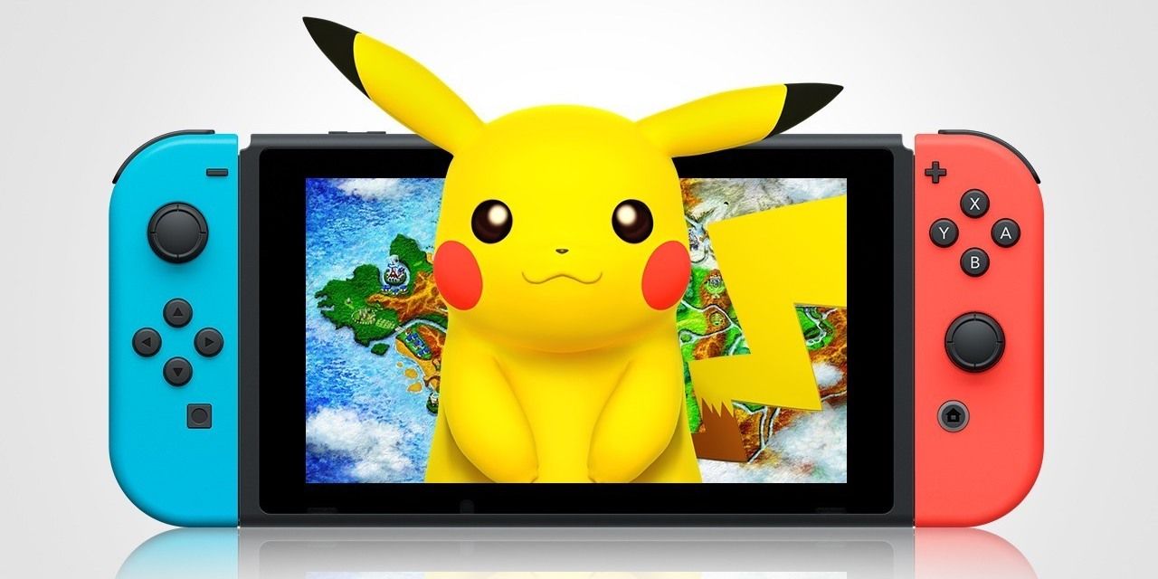 Pikachu coming out of a Nintendo Switch