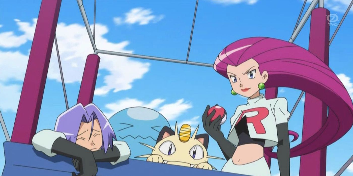 Pokemon Team Rocket Jessie James and Meowth in Hot Air Balloon