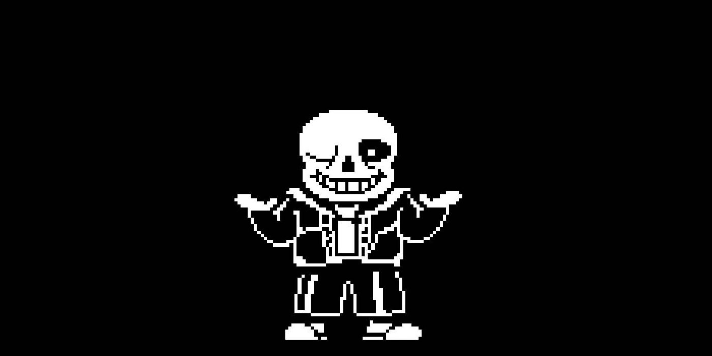 It is an image of Sans Undertale shrugging in his boss fight.