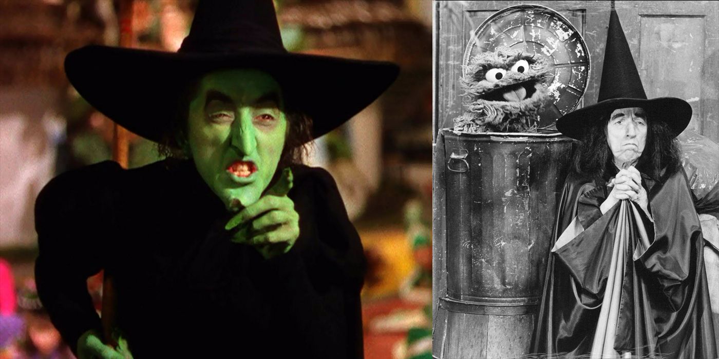 The Wicked Witch of the West and Oscar the Grouch in Sesame Street.