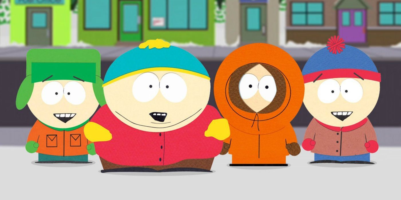 Kyle, Cartman, Kenny, and Stan on South Park.