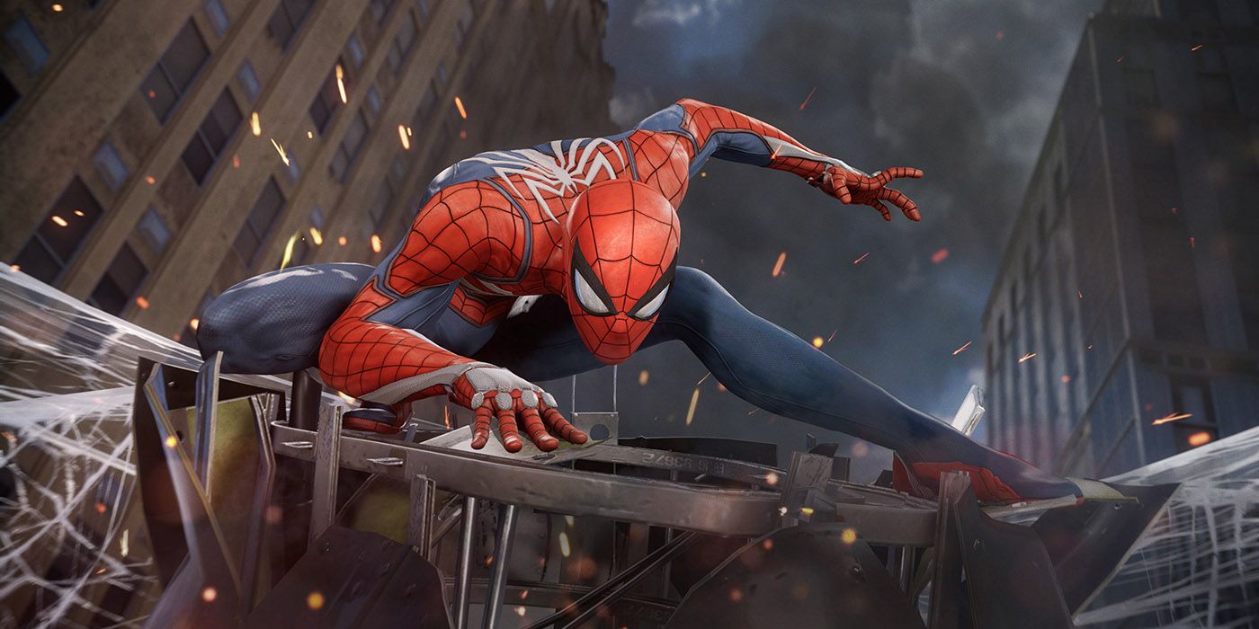 Spider-Man catches a helicopter in Marvel's Spider-Man by Insomniac Games