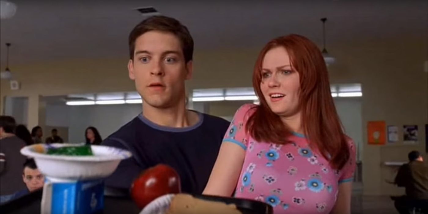 Tobey Maguire and Kirsten Dunst in Spider-Man Tray Scene
