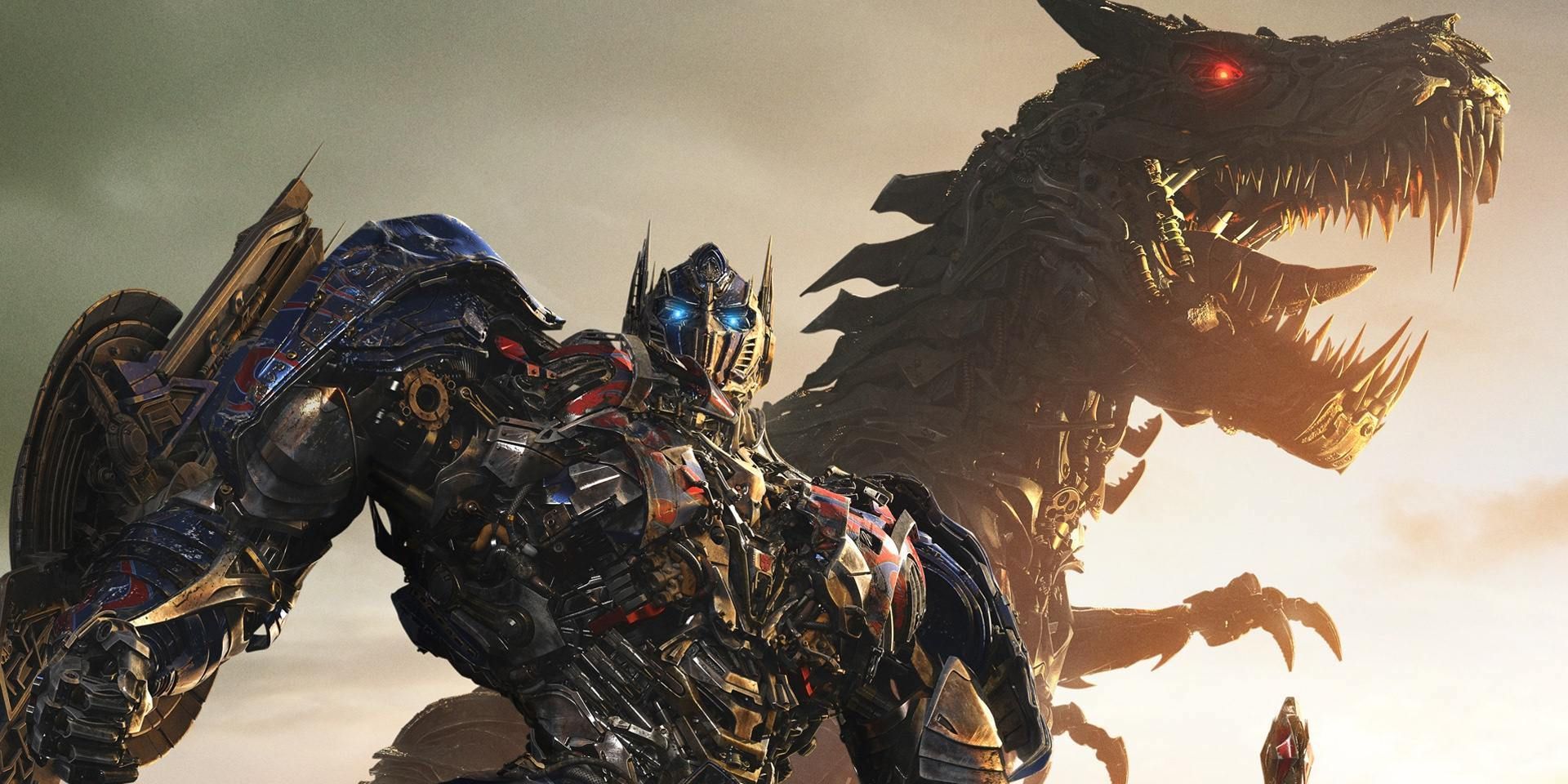 Optimus on Grimlock in Transformers Age of Extinction