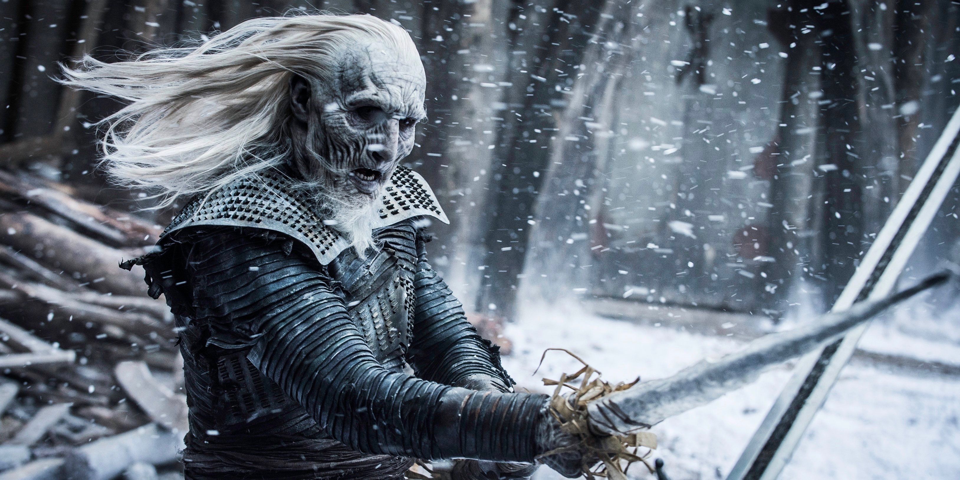 A White Walker with a sword in Game of Thrones
