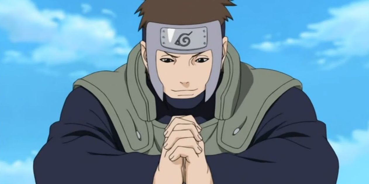 Yamato clasping his fingers together in Naruto