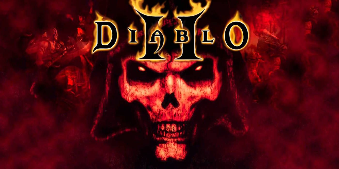 Arte da capa de Diablo II com o vilão titular.