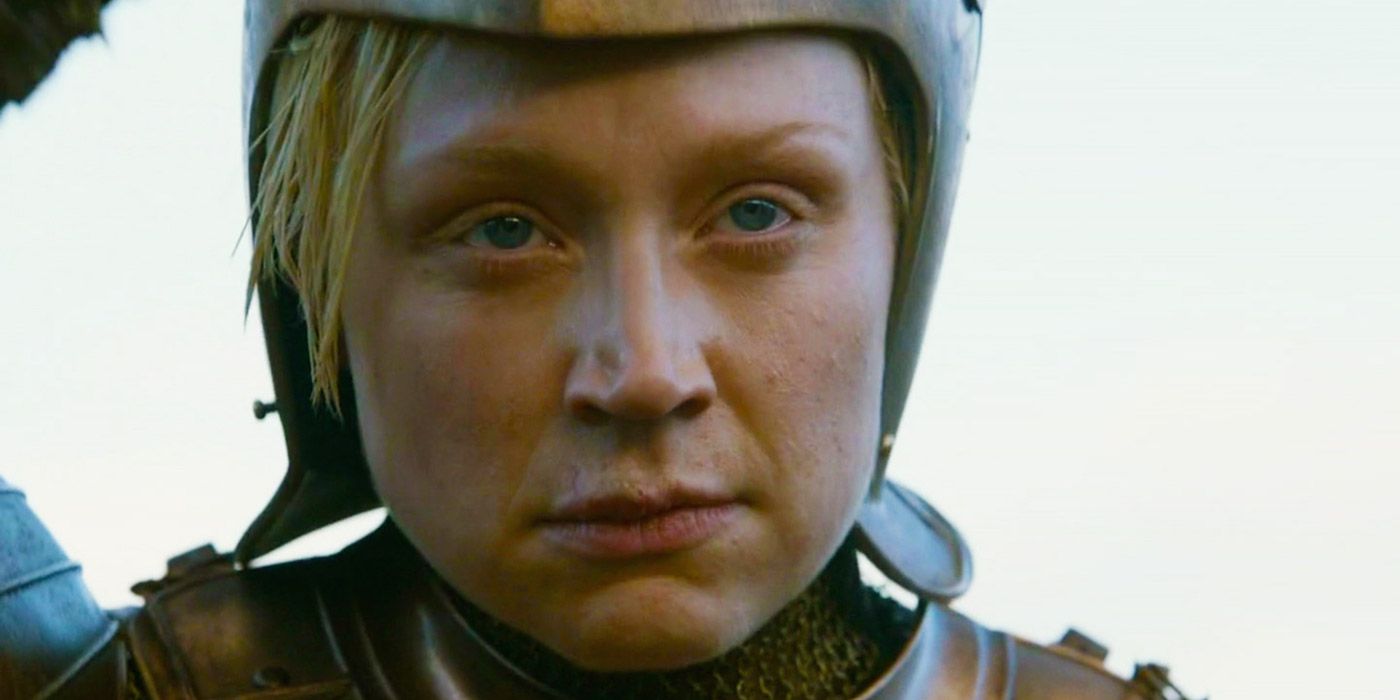 Game of Thrones Gwendoline Christie Brienne of Tarth in armor headshot season 6