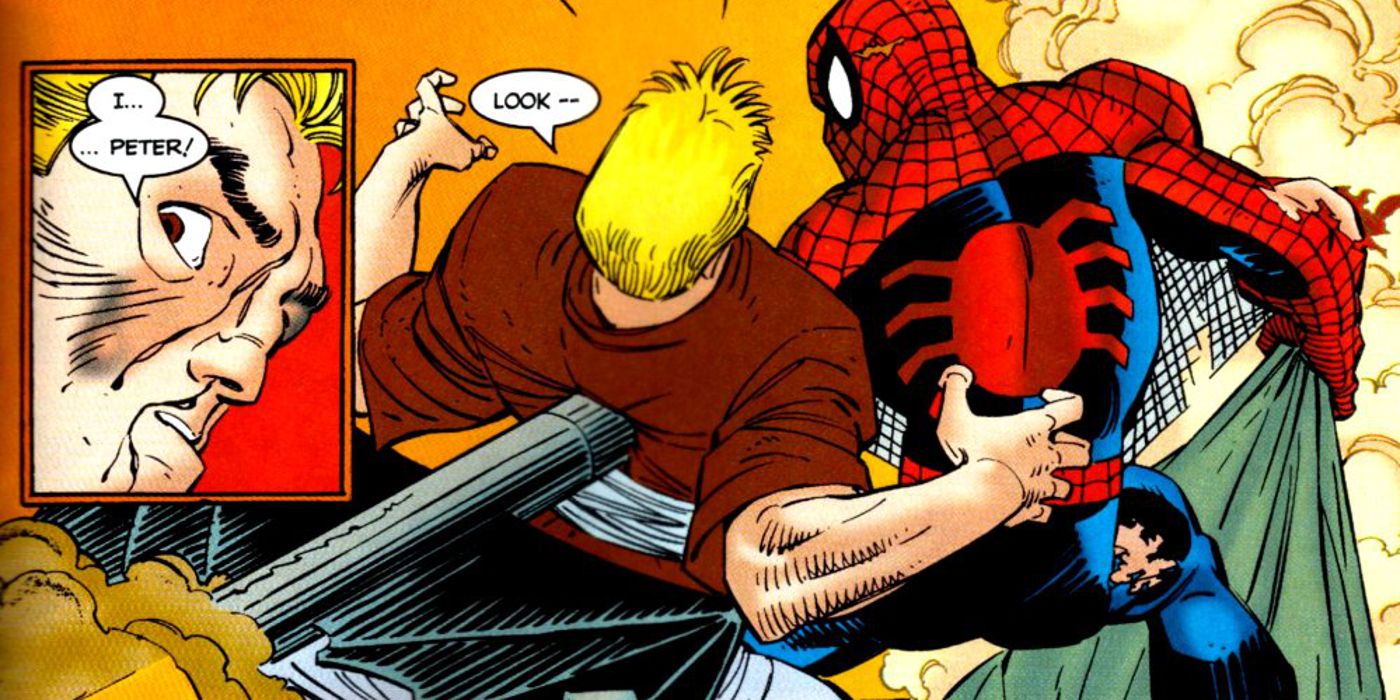 Ben Reilly is impaled by the Green Goblin's glider in Spider-Man #75