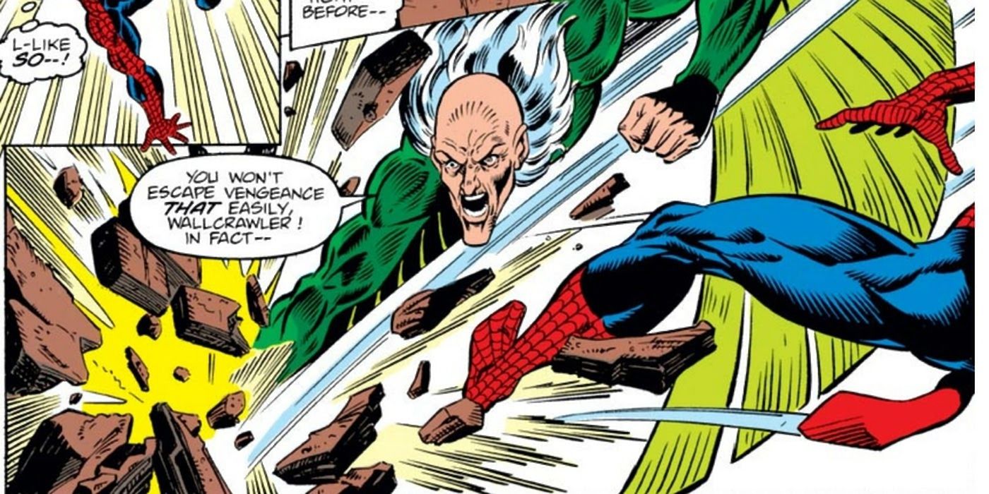 The Vulture fighting Spider-Man.