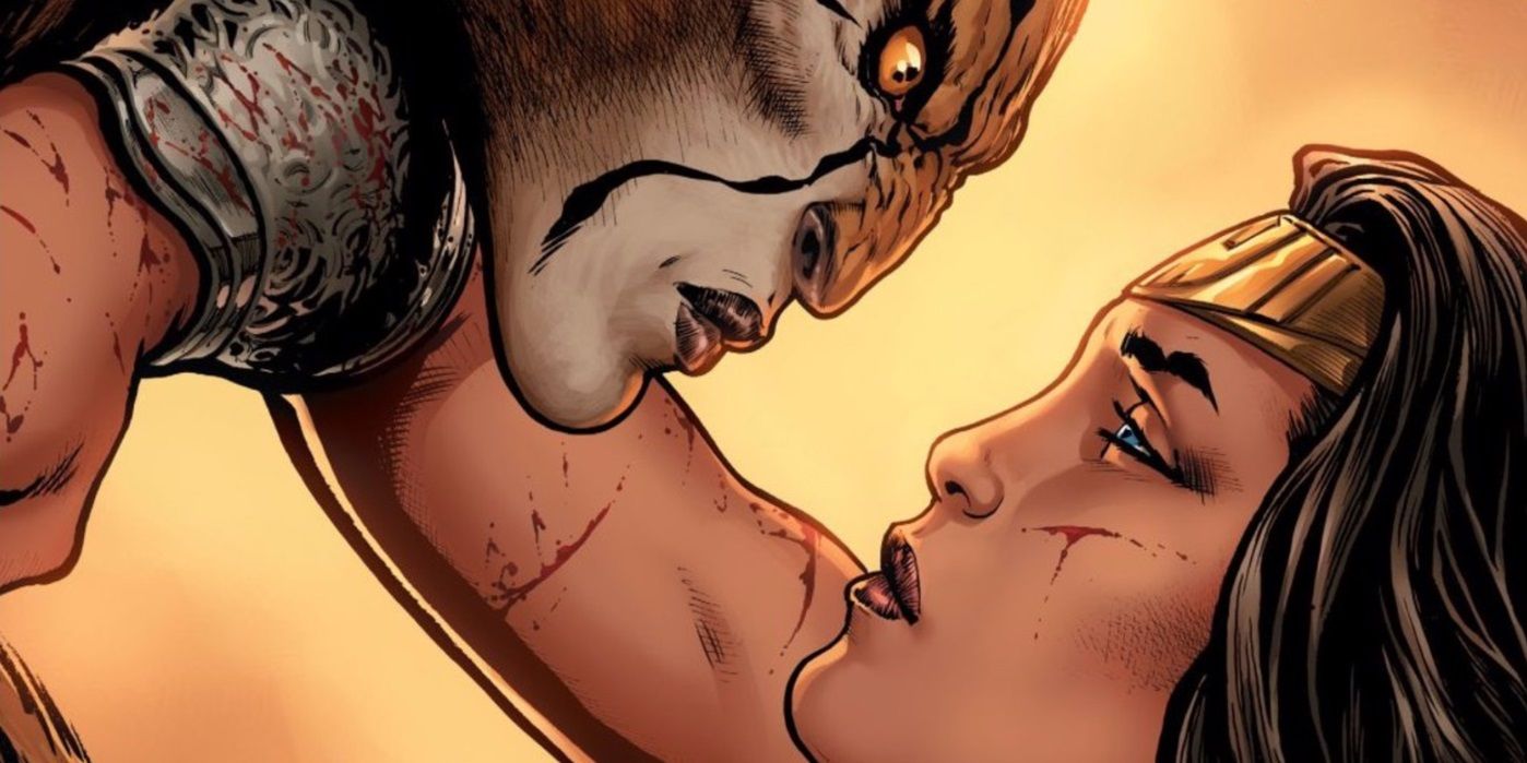 Wonder Woman battling Cheetah in DC comics
