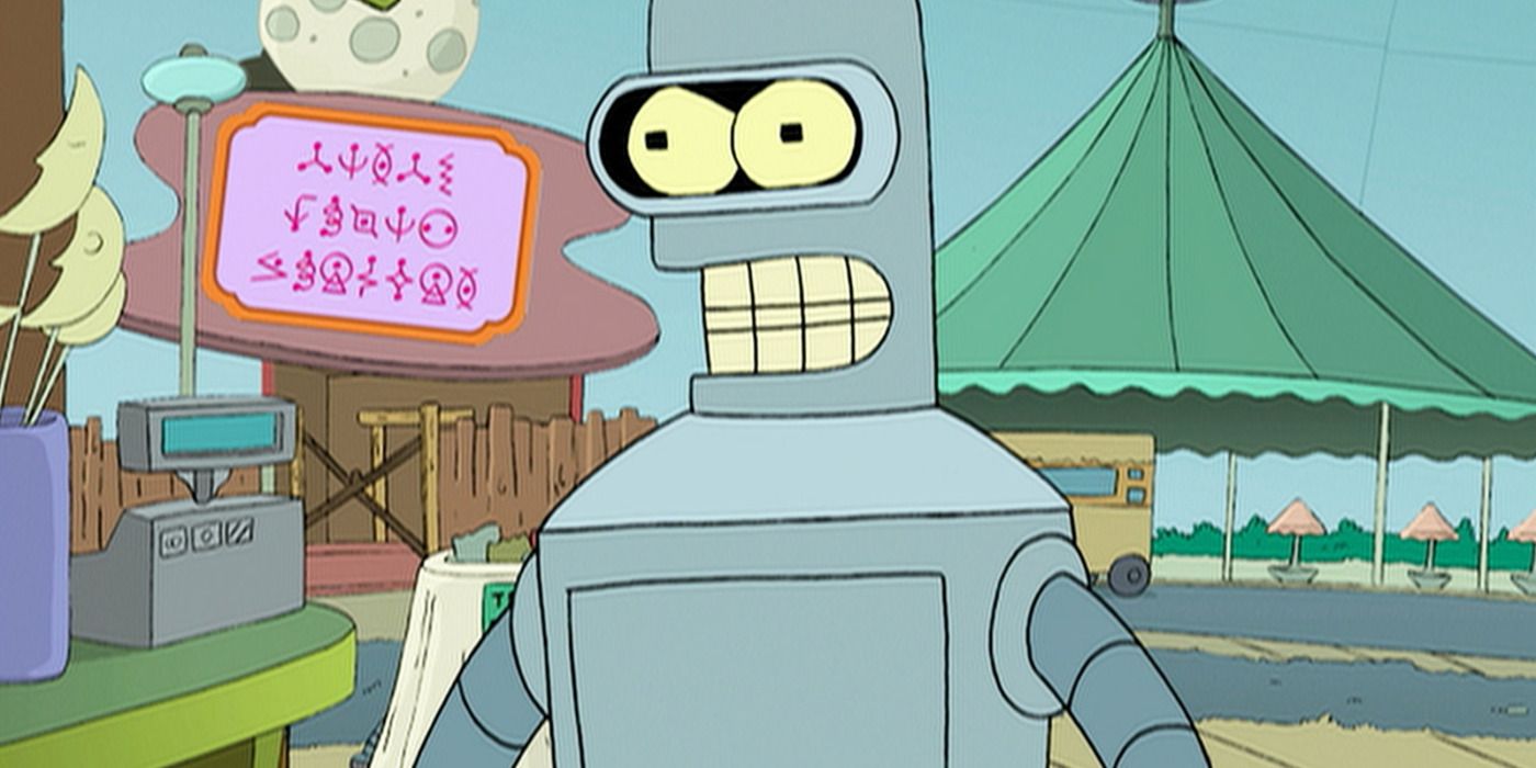 Bender looking angry in Futurama.