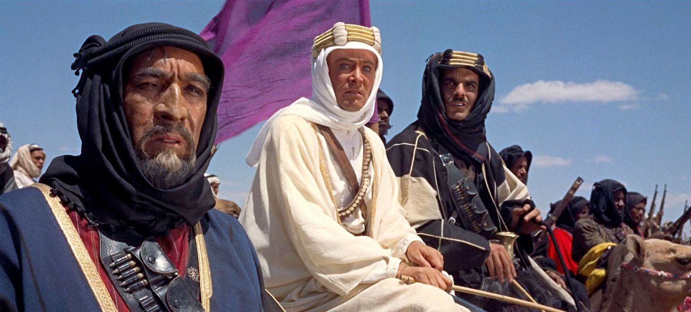 A scene showing iAnthony Quinn's character in Lawrence of Arabia