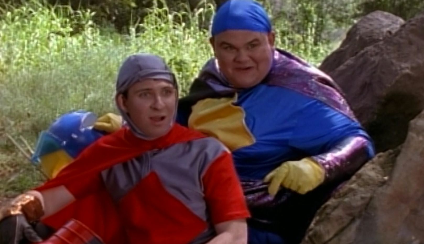 Bulk and Skull pretend to be Power Rangers in Mighty Morphin Power Rangers A Friend In Need