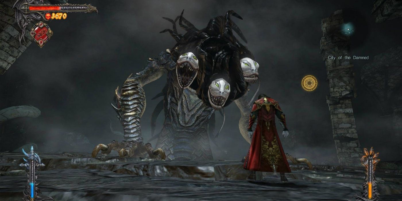 Fighting a monster in Castlevania Lords of Shadow 2