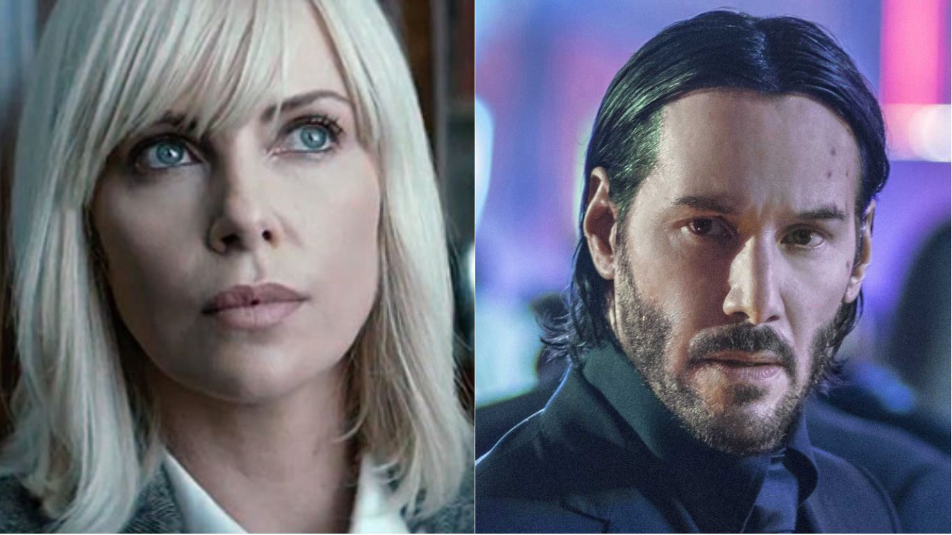 Charlize Theron in Atomic Blonde and Keanu Reeves in John Wick